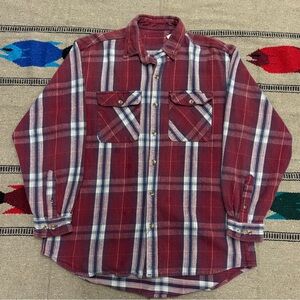 1980s Unbranded 100% Cotton Plaid Flannel